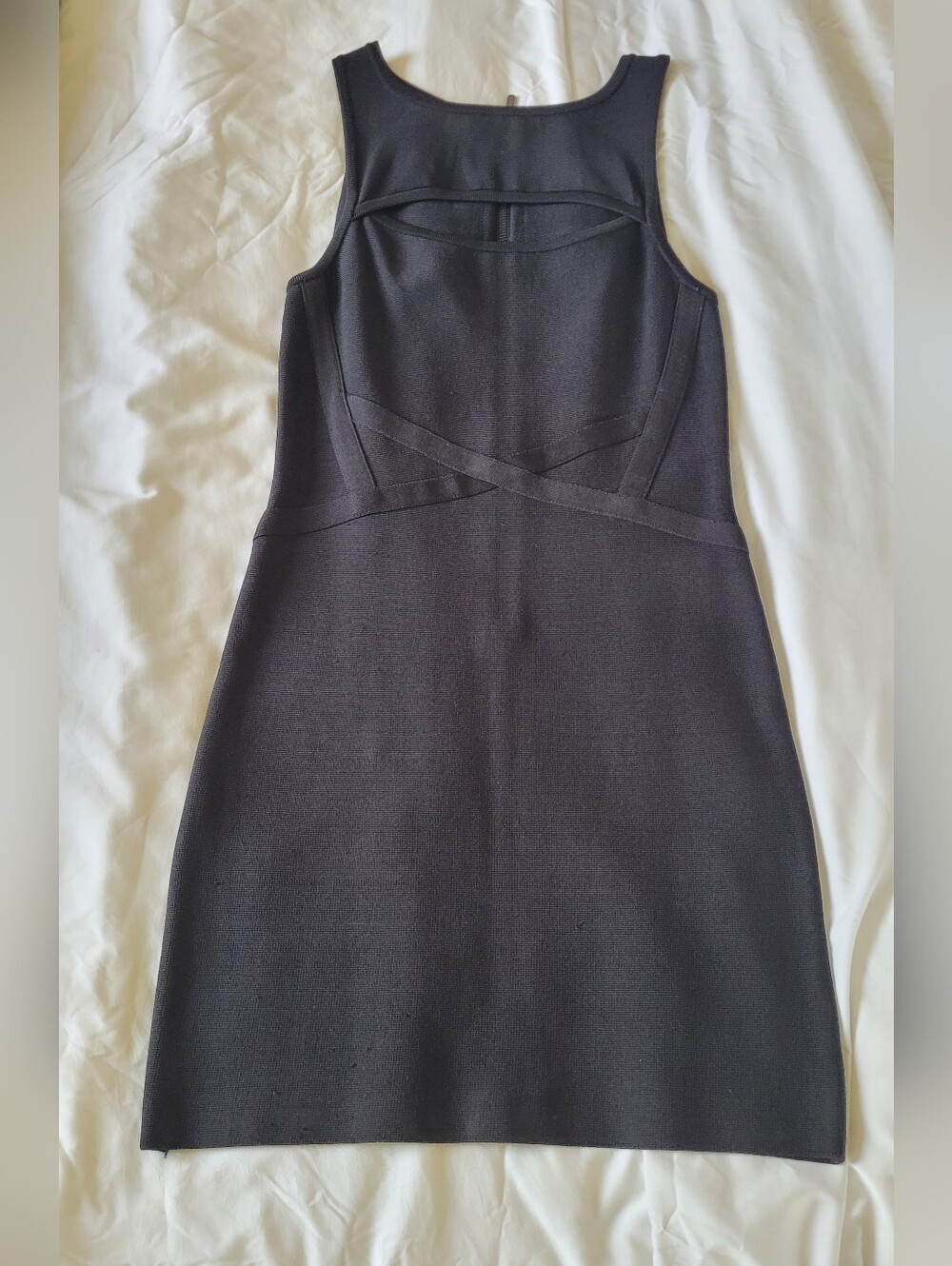 Sleek Black Sleeveless Bodycon Dress Bebe Medium Bandage